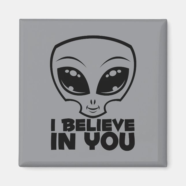 Imán Creo en ti Alien en línea negra (Frente)