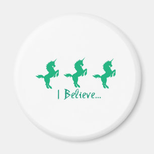 Imán Creo que el diseño de unicornio verde