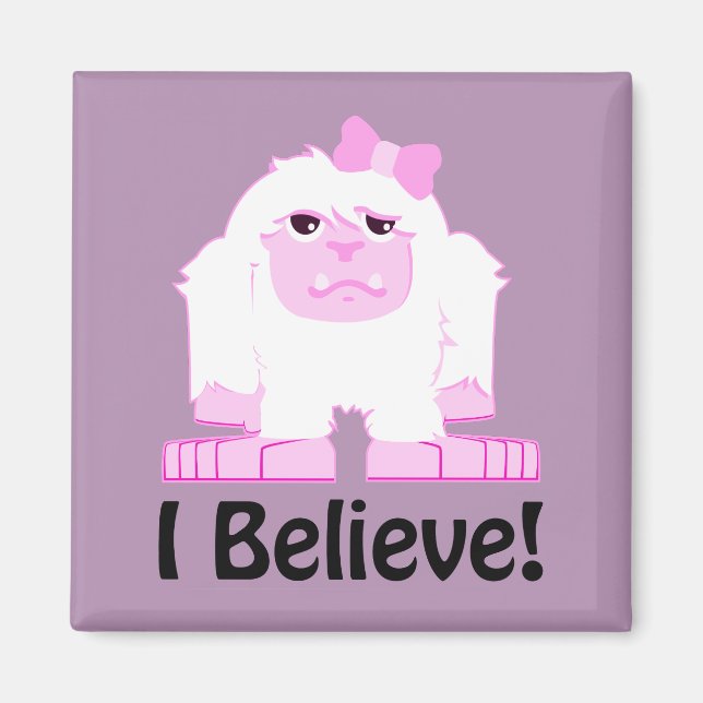 Imán Creo que el Personalizado Chica Yeti (Frente)