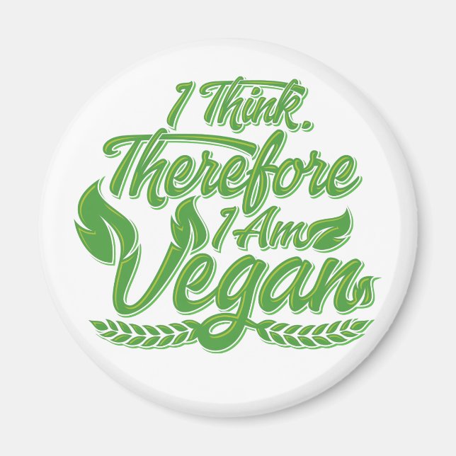 Imán Creo Que Por Lo Tanto Soy Vegan (Frente)