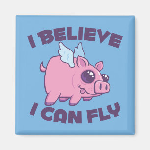 Imán Creo que puedo volar Cerdito Kawaii Lindo