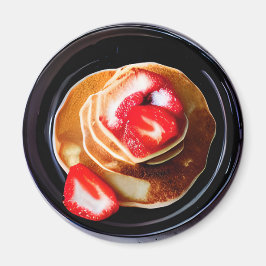 Imán Crepes con alimentos de fresas