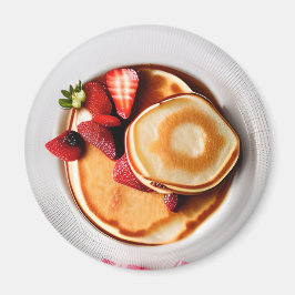 Imán Crepes con alimentos de fresas