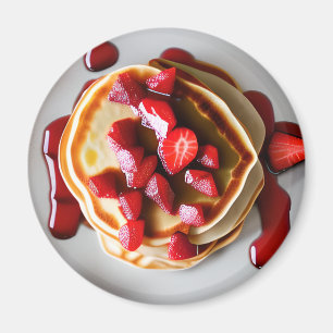 Imán Crepes con jarabe de fresa