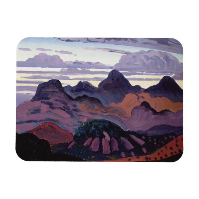 Imán Crepúsculo profundo, Pirineos, c.1912-13 (aceite e (Horizontal)