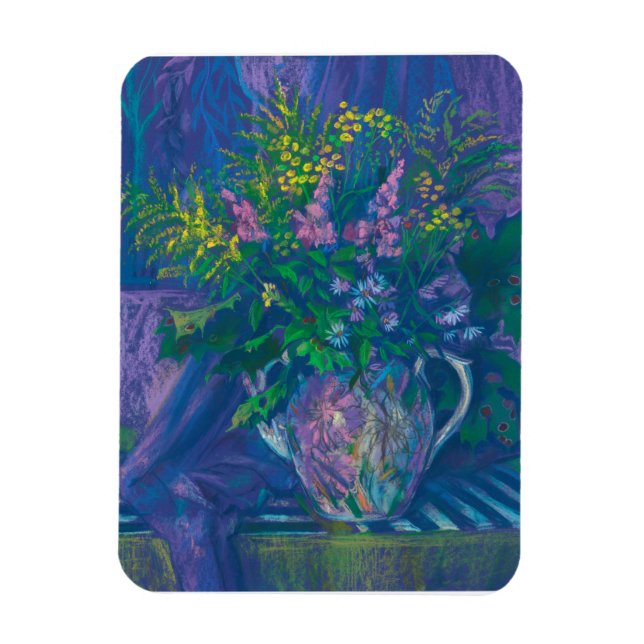 Imán Crepúsculo y flores silvestres de oro Pintura Past (Vertical)