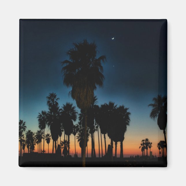 Imán Crescent Moon Y Una Estrella En El Atardecer (Frente)