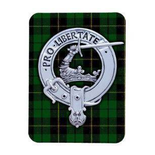 Imán Crest de Clan Wallace y Tartán de Caza