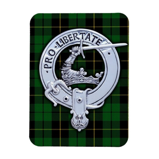 Imán Crest de Clan Wallace y Tartán de Caza (Vertical)