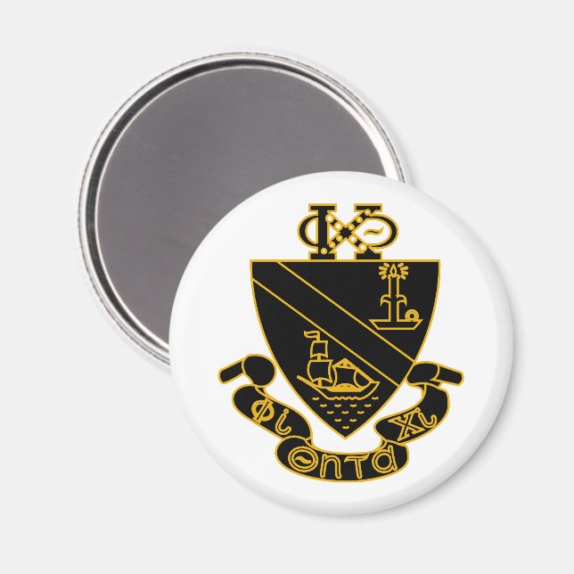 Imán Crest de Phi Chi Theta | Oro y Negro (Anverso/Reverso)