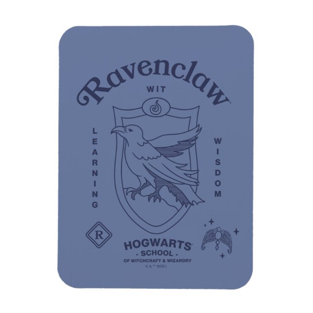 Imán Crest de sabiduría y aprendizaje RAVENCLAW™ (Vertical)