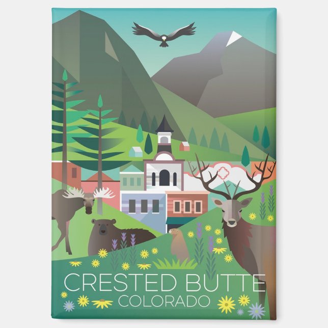 Imán Crested Butte, Refrigerator Magnet (Anverso)
