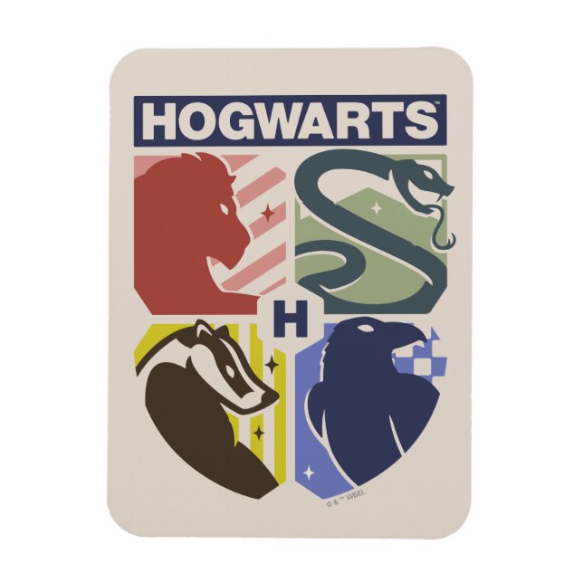 Imán Crestón Estampado Vintage HOGWARTS™ (Vertical)