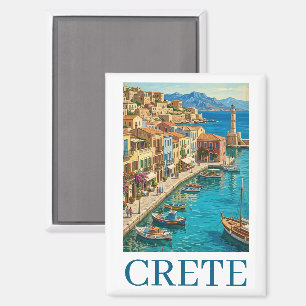 Imán Creta Grecia Escenario de Viaje Mediterráneo Vinta