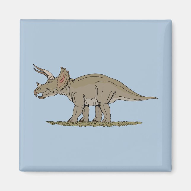 Imán Cretácico Dinosaurio Triceratops (Frente)