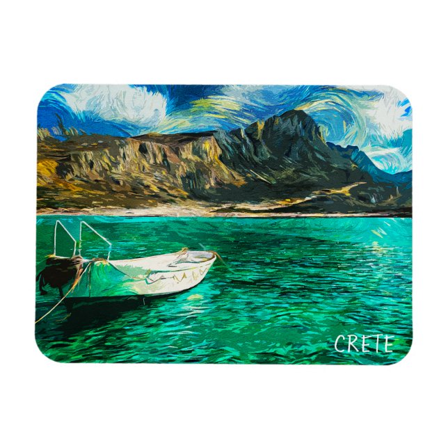 Imán Crete Greece Ocean Oil Painting (Horizontal)