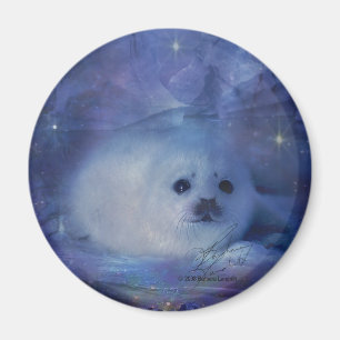 Imán Cría de foca en el hielo - paisaje marino hermoso