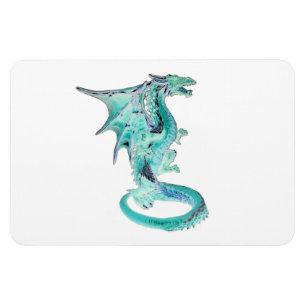 Imán Criatura de Fantasía Dragón Azul Celeste Obra de A