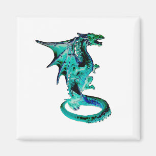 Imán Criatura de Fantasía Mítica Dragón Azul del Mar Mí