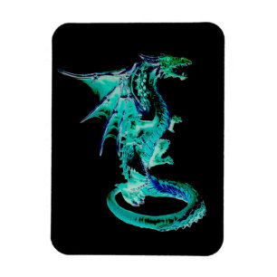 Imán Criatura Mítica Dragón Azul Majestuoso del Mar