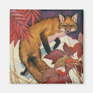 Imán Criaturas del bosque vintage Animal de Red Fox Wil