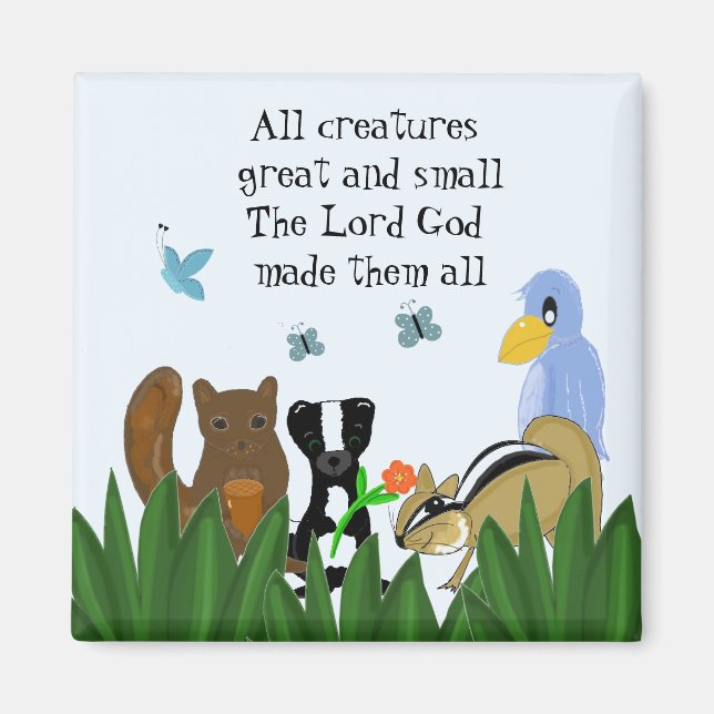 Imán Criaturas grandes y pequeñas (Frente)