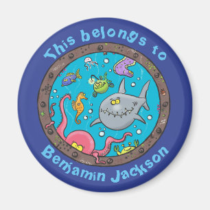 Imán Criaturas marinas divertidas en el personalizado d
