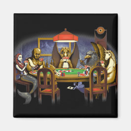 Imán Criaturas míticas jugando al póquer