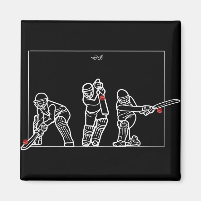Imán Cricket Batting Funny Cricket Fan Gift Cricket  (Frente)