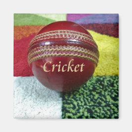 Imán Cricket: Impresión del arte Red Hard Ball