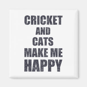 Imán Cricket y gatos me hacen feliz cita divertida