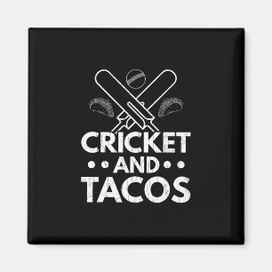 Imán Cricket Y Tacos Divertido Jugador Entrenador Gráfi