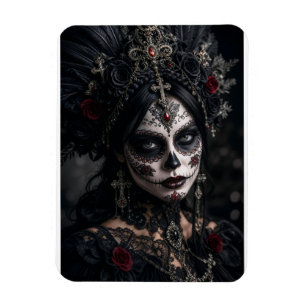 Imán Crimson Gothic Calavera – Rosa Negra