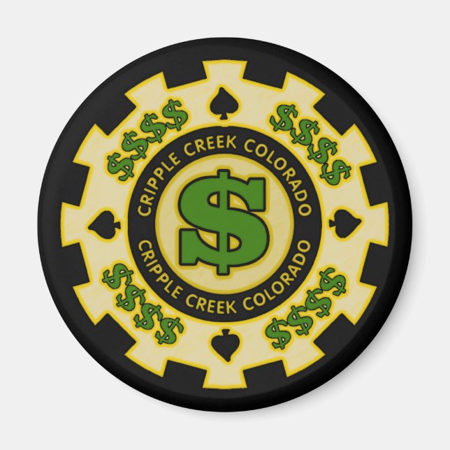 Imán Cripple Creek Colorado Poker Chip (Frente)