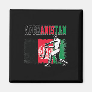 Imán Críquet Con Equipo De La Bandera De Afganistán Fan