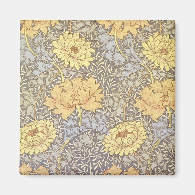 Imán Crisantemo Hermosa Flor William Morris (Frente)