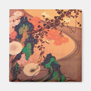 Imán Crisantemo por un arroyo con rocas (1760)