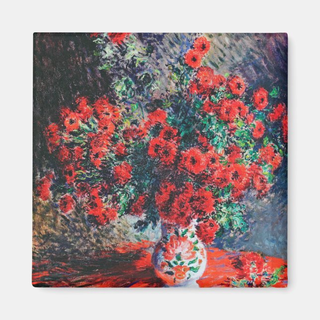 Imán Crisantemo Rojo, Monet (Frente)