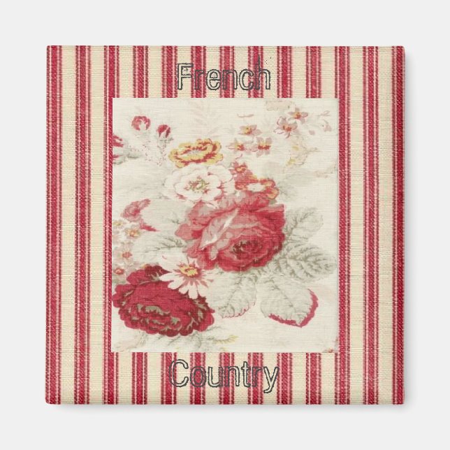 Imán Crisp Limpio Floral Francés Fridge Magnet (Frente)