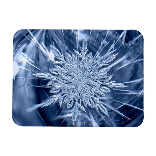 Imán Cristal de hielo de copo de nieve (Horizontal)