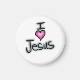 Imán Cristiano I Me encanta Jesús I Amo Jesús Blanco 