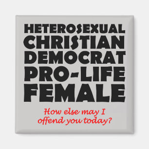 Imán cristiano ofensivo demócrata femenino