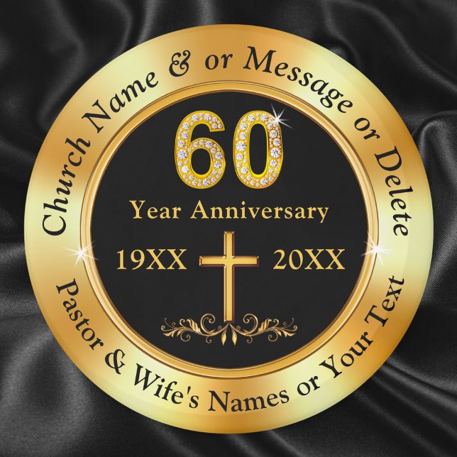 Imán Cristianos o 60° Aniversario de la Iglesia, favore (Church 60th Anniversary. Christian 60th Anniversary party favors. 60th anniversary magnets Christian)