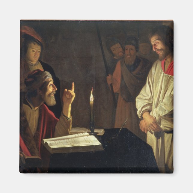 Imán Cristo antes de Caiaphas (aceite sobre lienzo) (Frente)