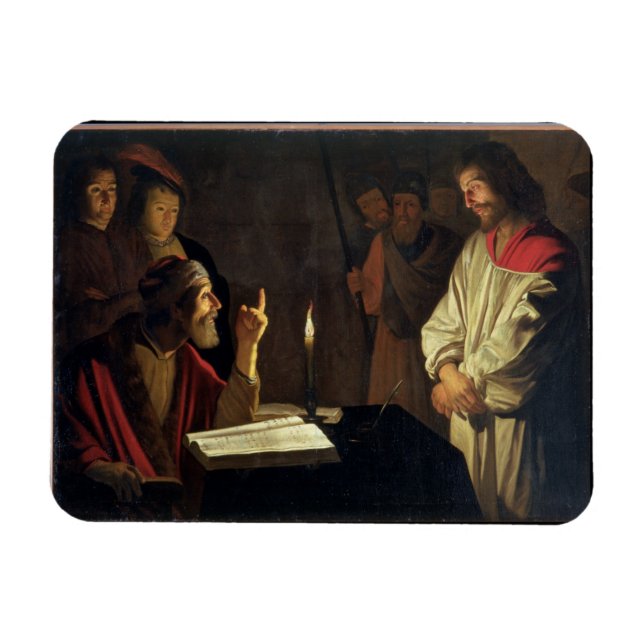Imán Cristo antes de Caiaphas (aceite sobre lienzo) (Horizontal)