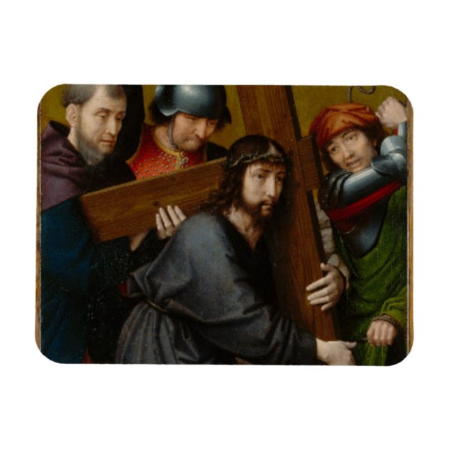 Imán Cristo cargando la cruz, con la crucifixión (Horizontal)