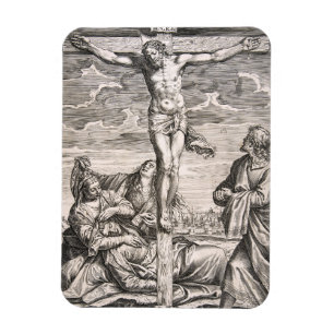 Imán Cristo en la cruz por Agostino Carracci