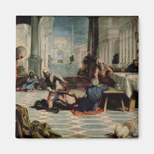 Imán Cristo lavando los pies de los discípulos