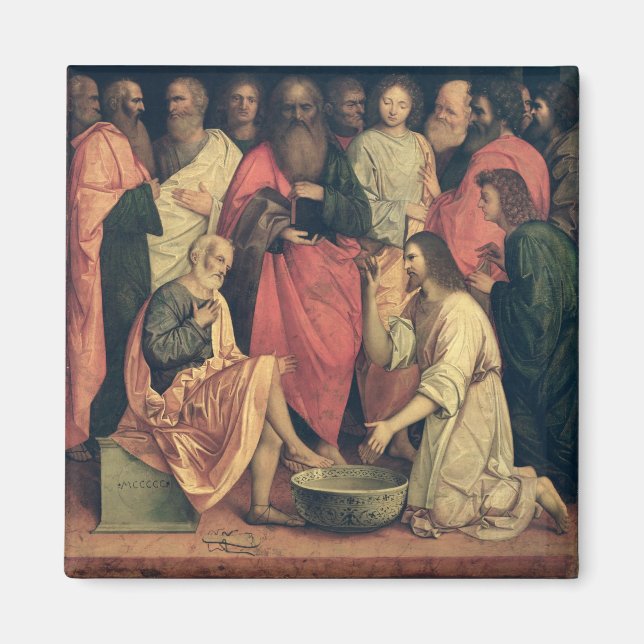 Imán Cristo lavando los pies de los discípulos (Frente)