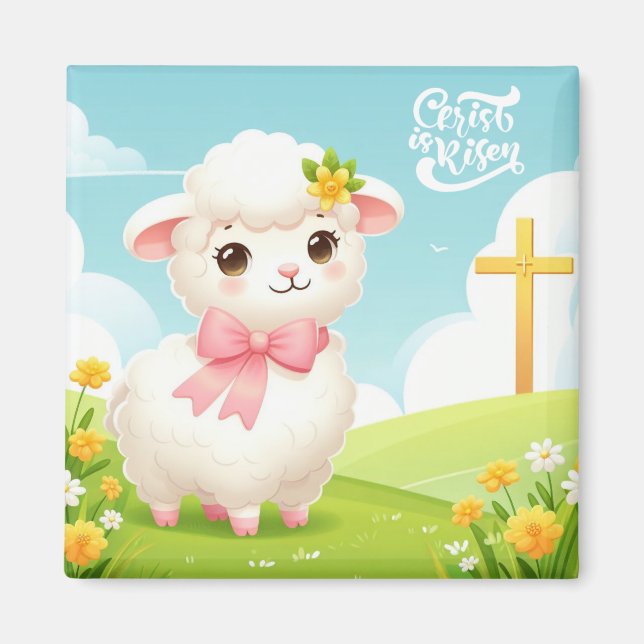 Imán Cristo/Pascua/cordero/cruz (Frente)
